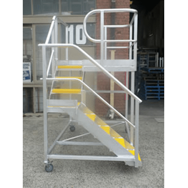 Custom Mobile Aluminium Stair Platform with Right Angle Bend