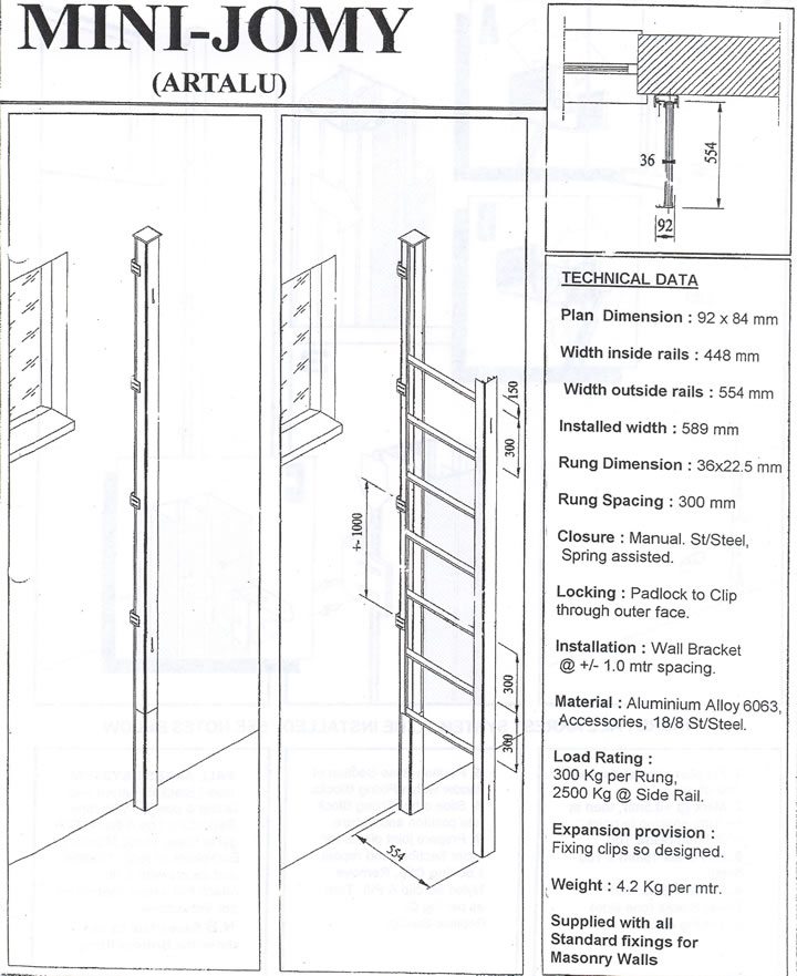 Mount Bank Horizontaal Tenslotte Miscellaneous – Jomy Mini Artalu Emergency Escape Ladder - Little Jumbo  Ladders